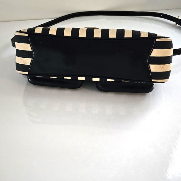 MOSCHINO Bag. Moschino by Redwall Vintage Cream & Black Striped Print - Picture 5 of 13
